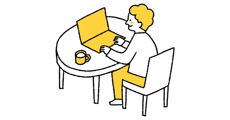 男性がパソコンを操作イラスト