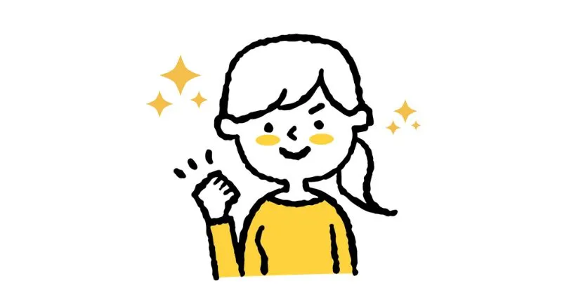 ガッツポーズをしている女性のイラスト