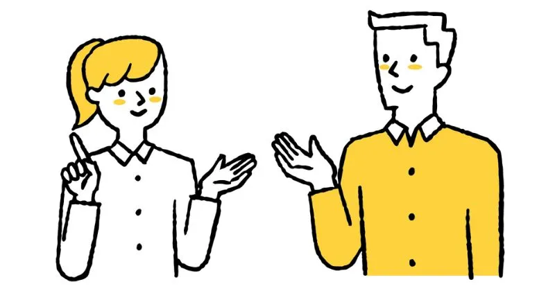 男性と女性が会話をしているイラスト